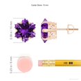thumbnail image 3 of ANGARA Natural V-Prong-Set Snowflake-Cut 9 ct Amethyst Stud Earrings in 14K Rose Gold for Women (Size-10mm) | February Birthstone, Anniversary, Jewelry Gift for Women | Natural Amethyst Earrings, 3 of 8