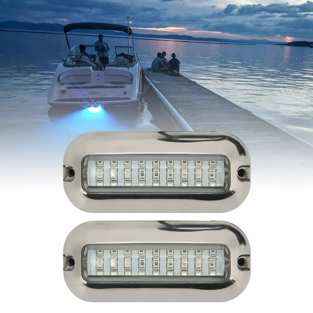 Boat Underwater Light, Marine Led Lights 2 Pcs 3.5KW 10-30V DC For Boat  Blue Light 