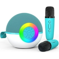 Mixfeer Karaoke Machine for Kids Adults with 2 Wireless Karaoke Microphones, Mini Portable Bluetooth Karaoke Speaker, Birthday Gifts for Boys Girls, Green