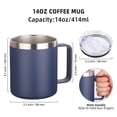 thumbnail image 3 of Neihepal 14oz Double Wall Vacuum Insulated Coffee Mug with Leakproof Lid & Handle, 4 Pack, Navy, 3 of 7