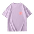 thumbnail image 5 of Girl's Palm Puff Graphic T Shirts Short Sleeve Crew Neck Cute Shirts Oversized Loose Tee Summer Tops Purple 3-4 Years, 5 of 7