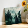 thumbnail image 3 of Canvas Wall Art, Dark Green Forest Framed Canvas Prints for Bathroom Kitchen, Nature Mountain Pine Tree Vintage Gallery Wrapped Wall Decor for Home Office, Gifts, 10"x10" Ship Next Day, 3 of 9