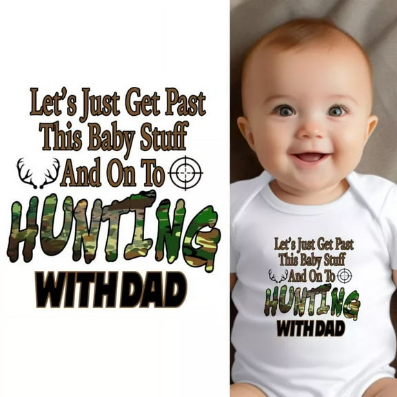 Baby Bodysuit BELLA CANVAS Hunting With Dad Baby Clothes For Infant Boys And Girls Baby Bodysuit