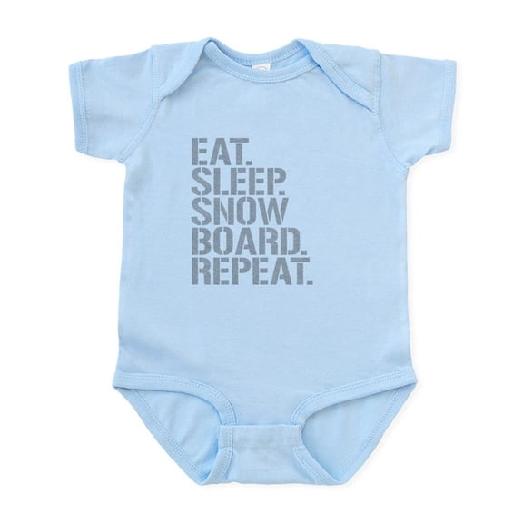 CafePress - Eat Sleep Snowboard Repeat Body Suit - Baby Light Bodysuit, Size Newborn - 24 Months