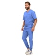 thumbnail image 6 of M&M SCRUBS Men's Jogger Scrub Set – Luxe Stretch Medical Uniform, V-Neck Scrubs Top & Jogger Pants (Ceil Blue, Small), 6 of 7