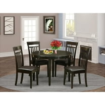East West Furniture Boston 5-piece Wood Kitchen Table Set in Cappuccino