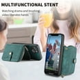 thumbnail image 5 of for iPhone 15 Plus Wallet Case, Crossbody Phone Purse with Card Holder for Women, Zipper PU Leather Carrying Cover Gift with Shoulder Strap Kickstand Anti-drop for iPhone 15 Plus - Green, 5 of 8