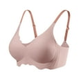 thumbnail image 2 of YEJIMAN Spring Summer Soft Bra Underwear Thin Breathable Soft Water Drop Cup Upper Support Gathers Bra, Pink Seamless Underwear For Women, Polyester Underwear For Women, 2 of 7