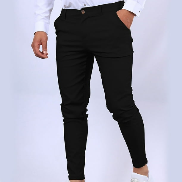 Pantalones largos de verano para hombre, de pierna recta, para uso diario, finos, informales, de negocios, de viscosa.