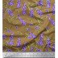 thumbnail image 1 of Soimoi Polyester Crepe Fabric Leaves & Lavender Shirting Print Sewing Fabric Yard 42 Inch Wide, 1 of 1