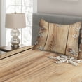 thumbnail image 2 of Ambesonne Christmas Quilted Coverlet 3 Pcs, Wood Plank Snowflakes, King Size, Brown Pale Brown White, 2 of 4