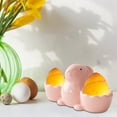 thumbnail image 5 of Ceramic Rabbit Shape Double Egg Cups, Handmade Kitchen Tableware, Soft Boiled Eggs Holder Fun Breakfast Tableware, Safe Food-Grade Ceramic Easter Holiday Decor for Home Kitchen Breakfast, 5 of 6