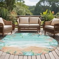 thumbnail image 4 of Ocean Coastal Round Area Rug 6Ft Washable Circle Rugs for Bathroom Office, Summer Nautical Beach Coral Starfish Non-Slip Carpet Floor Mats Indoor Outdoor Carpet Runner Aesthetic Home Decor, 4 of 8