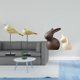 thumbnail image 2 of Juego De Figuras De Animales Modernas Con Esculturas De Pájaros De Madera Y Estatuas De Cerámica Para Escritorio, Dormitorio, Entrada, Mueble De TV Y Decoración De Jardín., 2 of 8