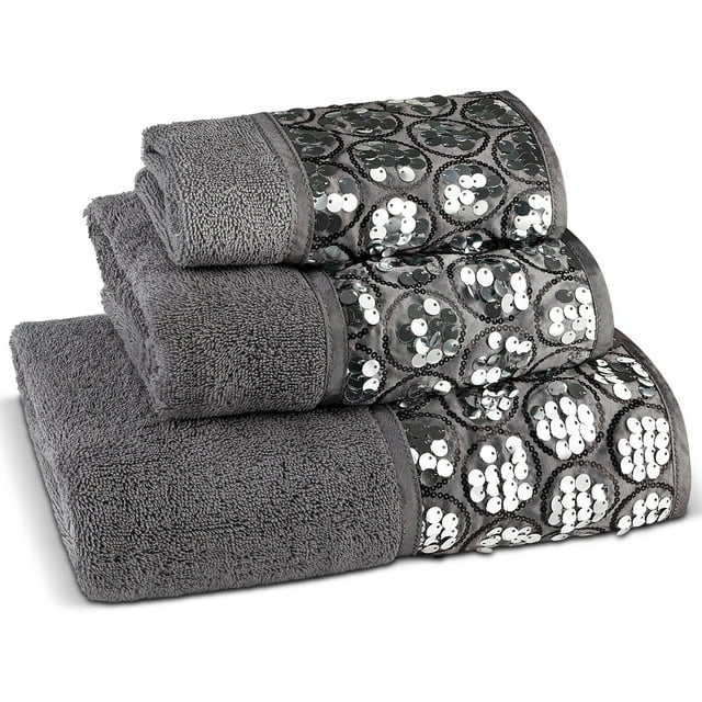 Juego de toallas de baño Zahari Home Sinatra de 3 piezas, color plateado