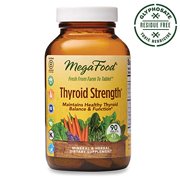 MegaFood - Thyroid Strength, Mineral and Herbal Support for Thyroid and Cardiovascular Health, Energy Levels, and Mental Cognition with Ashwagandha and L-Tyrosine, 90 Tablets (FFP). EXP 03/01/2020