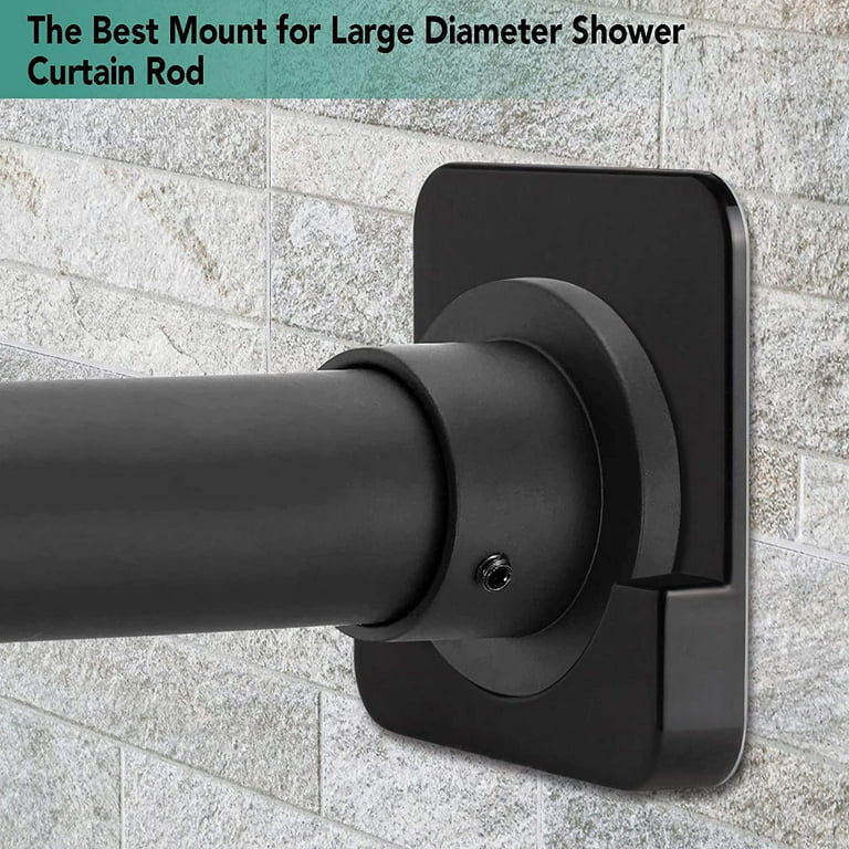 Adhesive Shower Curtain Rod Tension Holder, Shower Rod Mount Retainer for  Wall, No Drilling, Stick On