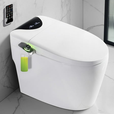 

Riforla Smart Toilet Female Cleaning 2 in 1with Dryer Warm Water Heated One Piece Toilets Tankless Toilet Tall Height Soft Close Power Flush Self Cleaning Remote Control (Type-FC-B-3)