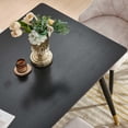thumbnail image 4 of NORDICANA Dining Table Set for 4, 5 Pieces Kitchen Table Set, Black MDF Table Rectangular with Metal Frames, Upholstered Dining Chairs Velvet with Backrest, Armless Kitchen Chairs for Living Room, 4 of 9