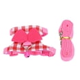 thumbnail image 1 of Pink Plaid Pet Leash, Vest Leash Set Pet Harness,  Jacket Chinchilla For Ferret S,M, 1 of 8
