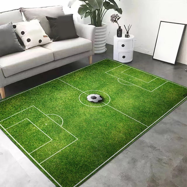 Alfombra para campo de fútbol sala | Tapete para mesa de centro de sala | Alfombra decorativa para dormitorio | Felpudo para la entrada de casa para aficionados al deporte