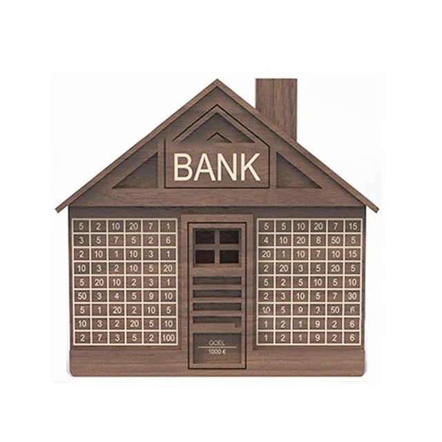 Clearance Wooden House Quality Counter Money Storage Jar, Wooden Handicrafts