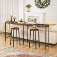 thumbnail image 4 of HOOBRO Set of 2 Bar Stools, Kitchen Round Bar chairs with Footrest, Industrial Pub Stools, Sturdy Steel Frame, Adjustable Feet, for Dining Room, Kitchen, Party, Easy Assembly, Rustic Brown B, 4 of 9