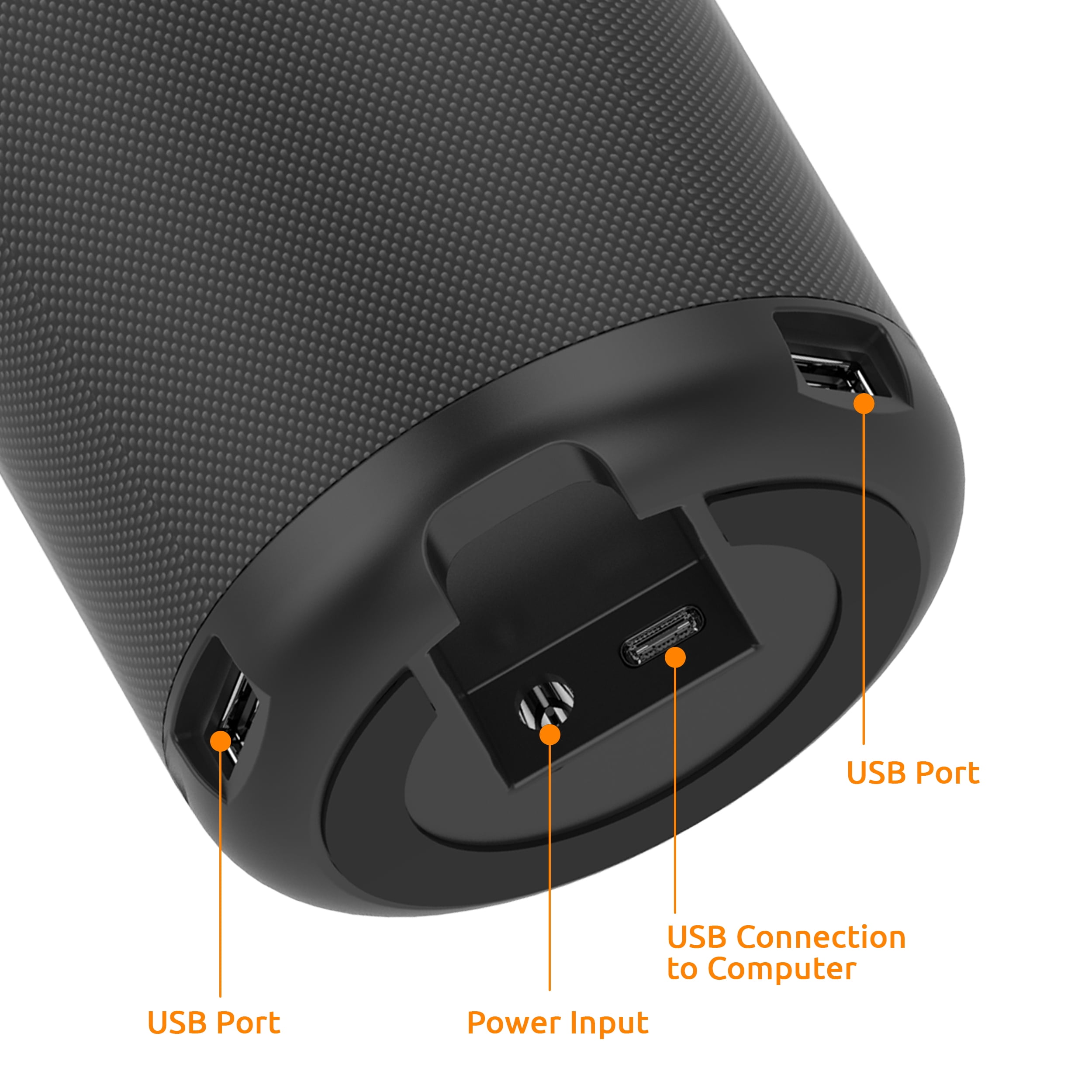 Toucan Conference Speaker with 4 Built-in Echo-Canceling Microphone - Black