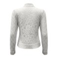 thumbnail image 6 of Women's Fashion Elegant Commute Stand Collar Blouse, Lace Crochet Detail with Chinese Frog Button Closure, for Office Work or Daily Casual Outfits in Spring White, 6 of 6
