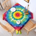 thumbnail image 2 of Rainbow Tie Dye Mandala Flower Pattern Square Tablecloth,Waterproof Square Table Cover,Wipeable Spillproof Washable Table Cover for Home Kitchen Party Decor 42"X42"(107x107cm), 2 of 6