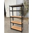 thumbnail image 3 of Bowoshen - 28" W x 12" D x 59" H 5-Tier Steel Shelving Metal Unit Standard Black, 3 of 5