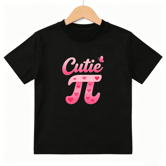 Cutie Pi Math Girls Graphic Tee, Funny Leopard School Day 100% Cotton Kids Short Sleeve T-Shirt