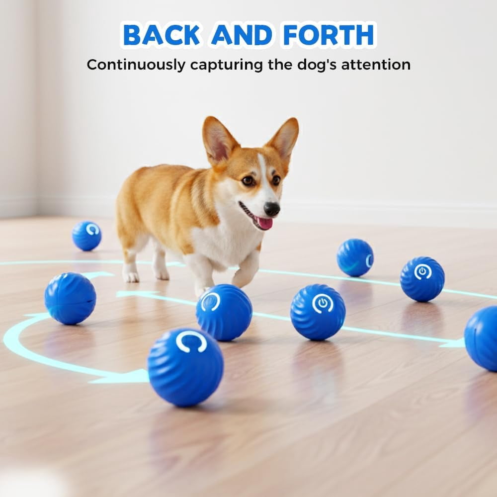 Interactive Dog Toys Dog Ball, Automatic Flashing Light Up Ball, Bite-Resistant Chew Toy to Stimulate Play and Relieve Boredom for Dogs and Cats