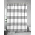 thumbnail image 5 of Shower Curtains for Bathroom-72"x84", Gray and White Striped Waterproof Bath Curtain Grommet Shower Curtain Set with Hooks, Modern Art Stripes Washable Bath Accessories, 5 of 6