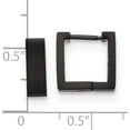 thumbnail image 4 of Stainless Steel Brushed Black Ip-Plated 4mm Square Hoop Earrings (12 X 12) Made In China sre1289, 4 of 5
