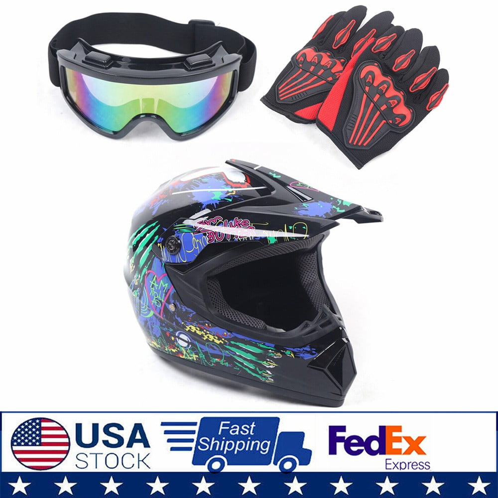 Breathable Helmet Set Detachable M-Size For Youth Kids Racing Motorcycle