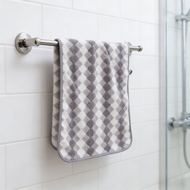 Toalla De Mano De Poliéster Toalla facial de forro polar coral gris de 35 x 75 cm, gruesa y suave, para el hogar, para baño, cocina, limpieza de manos y rostro (1 unidad) JASKFLY