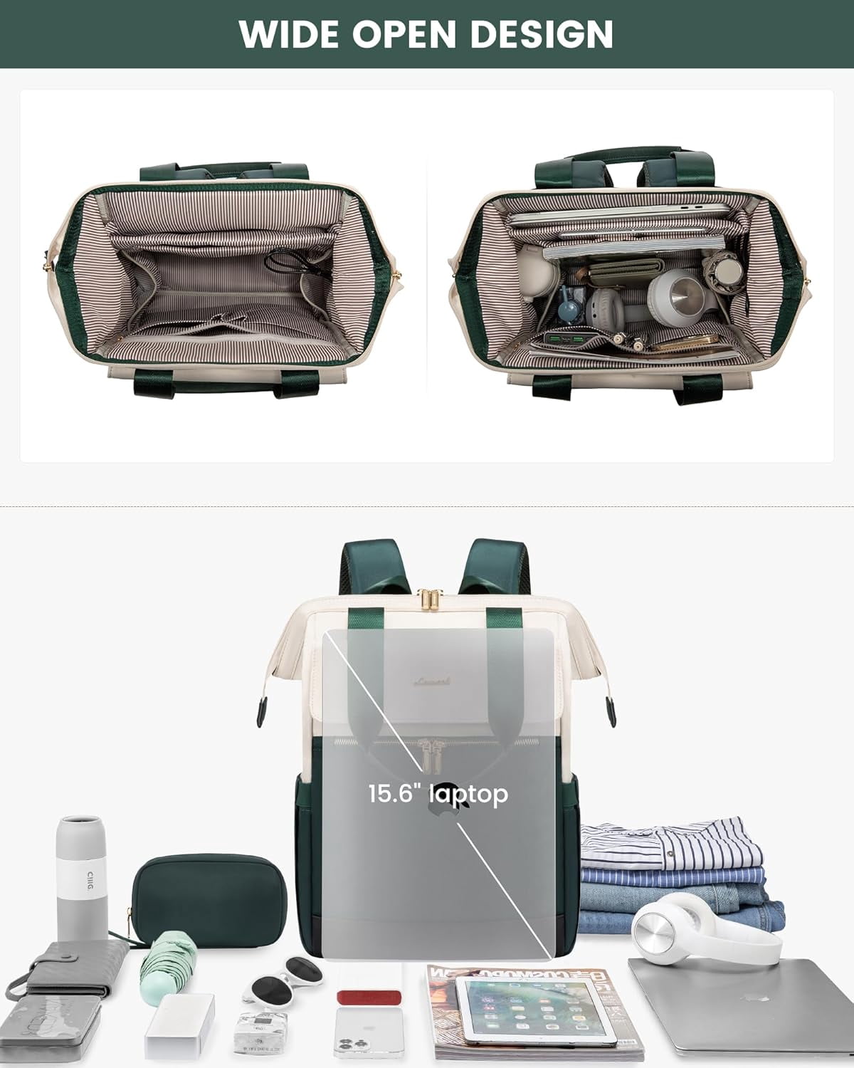 Lovevook Laptop Backpack for Women 15.6 inch, Fashion Women Laptop Work Bag, College Teacher Nurse Backpack Purse