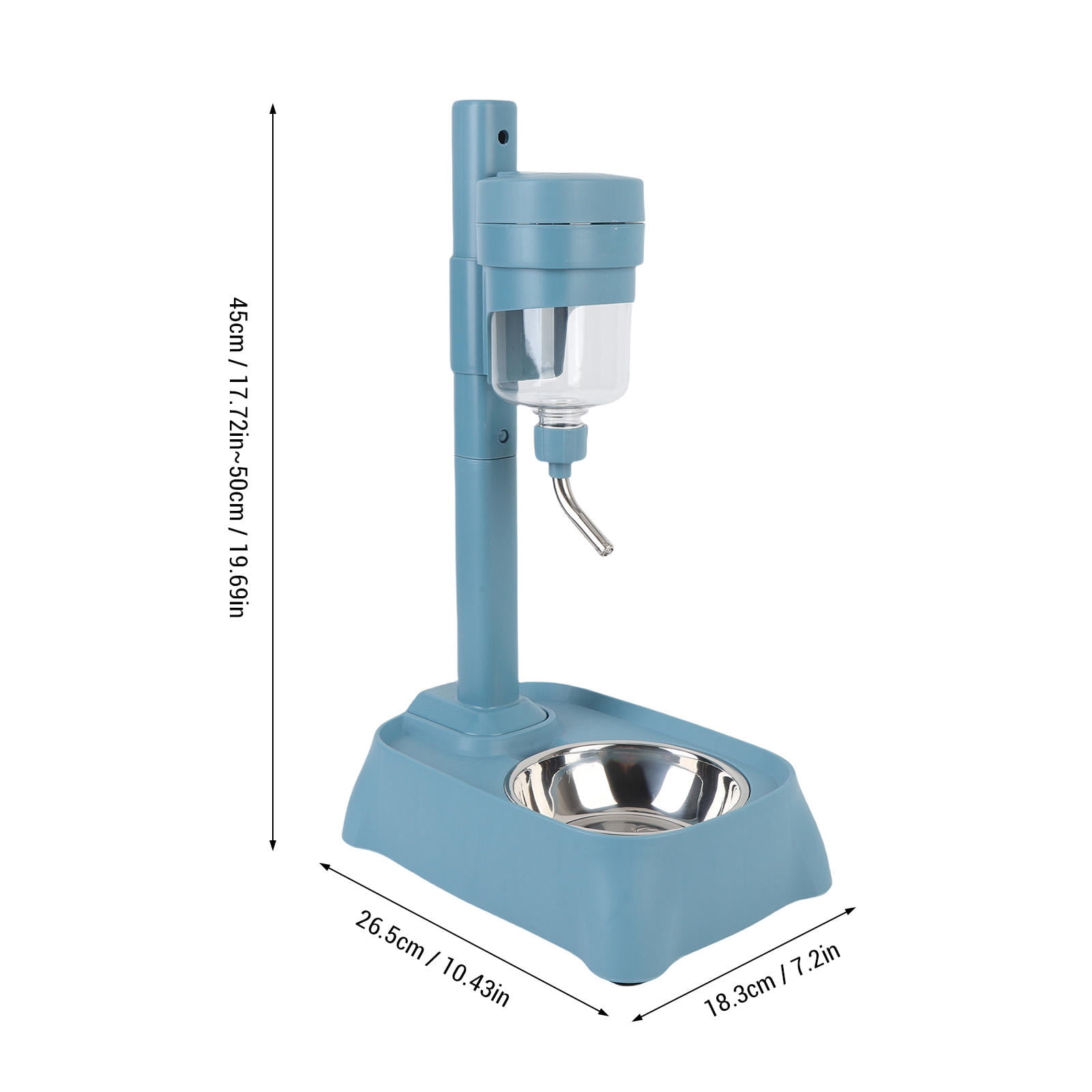 BOKYAN Adjustable 500 ml Pet Standing Water Dispenser – Stainless Steel Bowl, No‑Wet‑Mouth Design, Automatic Feeder for Cats & Dogs