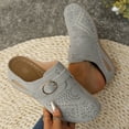 thumbnail image 3 of THDHVS Wide Sandals for Women,Sandals Women,Summer Casual Hollow Solid Color Buckle Strap Decoration Sandals Closed Toe Thick Bottom Half Slippers Wedge Heels Gray 8.5, 3 of 6