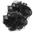 thumbnail image 2 of 2Pcs Black Curly Claw Clip Hair Bun Pieces for Women Premium Fiber Messy Hair Extensions, 2 of 2