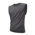 thumbnail image 3 of LTTVQM Mens Workout Tank Top Sleeveless Athletic Shirt Quick Dry Stretchy Swim T-Shirts Athletic Gym Running Beach Tank Top Dark Gray XS, 3 of 6