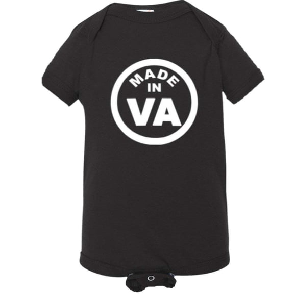 PleaseMeTees™ Baby Born Made In Virginia Lovers VA Logo Label HQ Jumpsuit