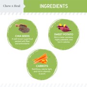 Chew + Heal Low Calorie Dog Healthy Jerky Treats - 5 oz of Plant Based Natural Dog Treats
