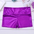 thumbnail image 5 of inlzdz Girls Sparkle Solid High Waist Biker Dance Short Gymnastics Volleyball Tumbling Athletic Shorts Purple 10, 5 of 6