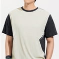 thumbnail image 6 of TEAJOPSUU Men's Color Block T-Shirt Casual Breathable Short Sleeve Lightweight Top for Summer Sports & Workout D-Gray, 6 of 7