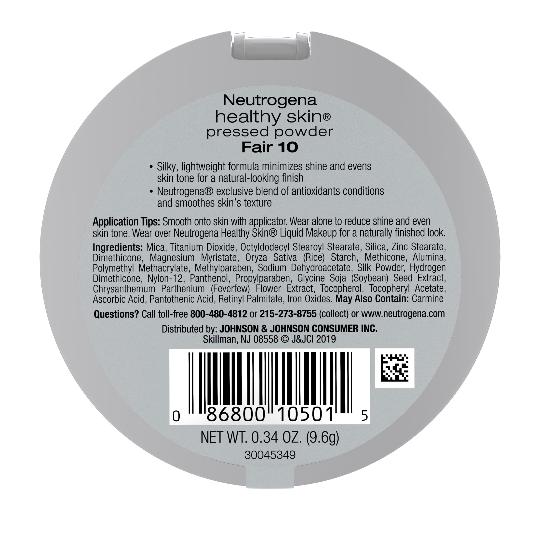 Neutrogena Healthy Skin Pressed Powder, Fair 10,.34 oz