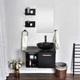thumbnail image 5 of ELECWISH Bathroom Artistic Vessel Sink, Modern Round Tempered Glass Basin Washing Bowl, Oil Rubbed Bronze Faucet, Pop-up Drain Set, 5 of 8