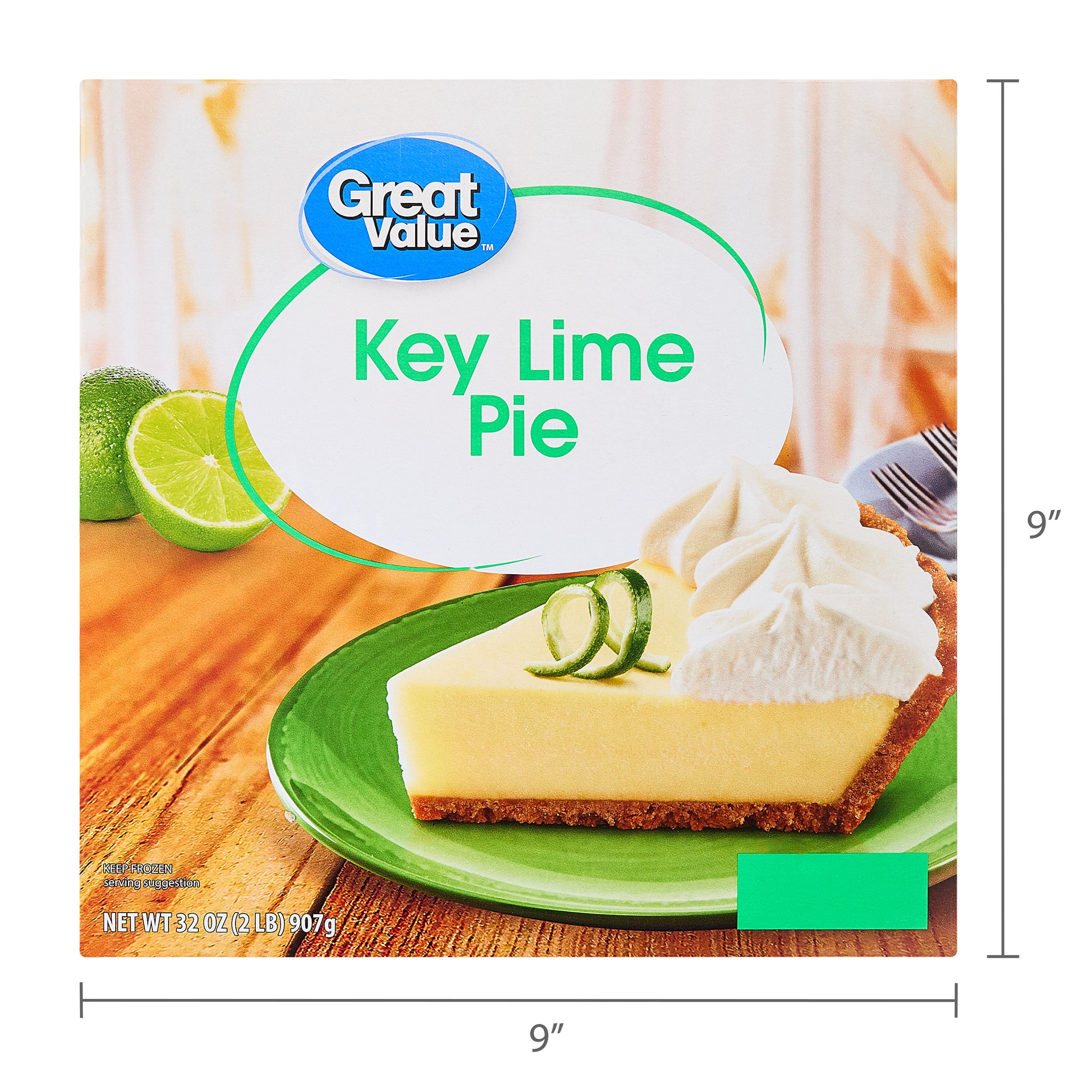 Great Value Key Lime Pie, 32 oz (Frozen)