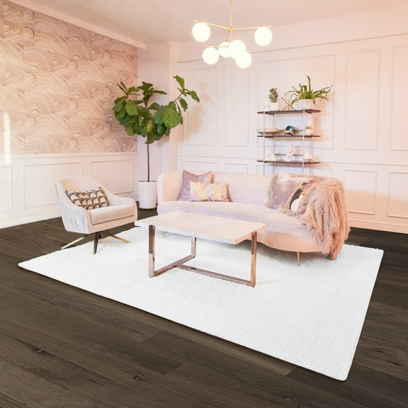 BELLEZE Parma Luxury Ultra Soft Fluffy Area Rug Modern Indoor Shaggy Plush Fluffy Nursery Rugs Floor Carpet For Home Decor Living Room Bedroom 8x10 Feet, White